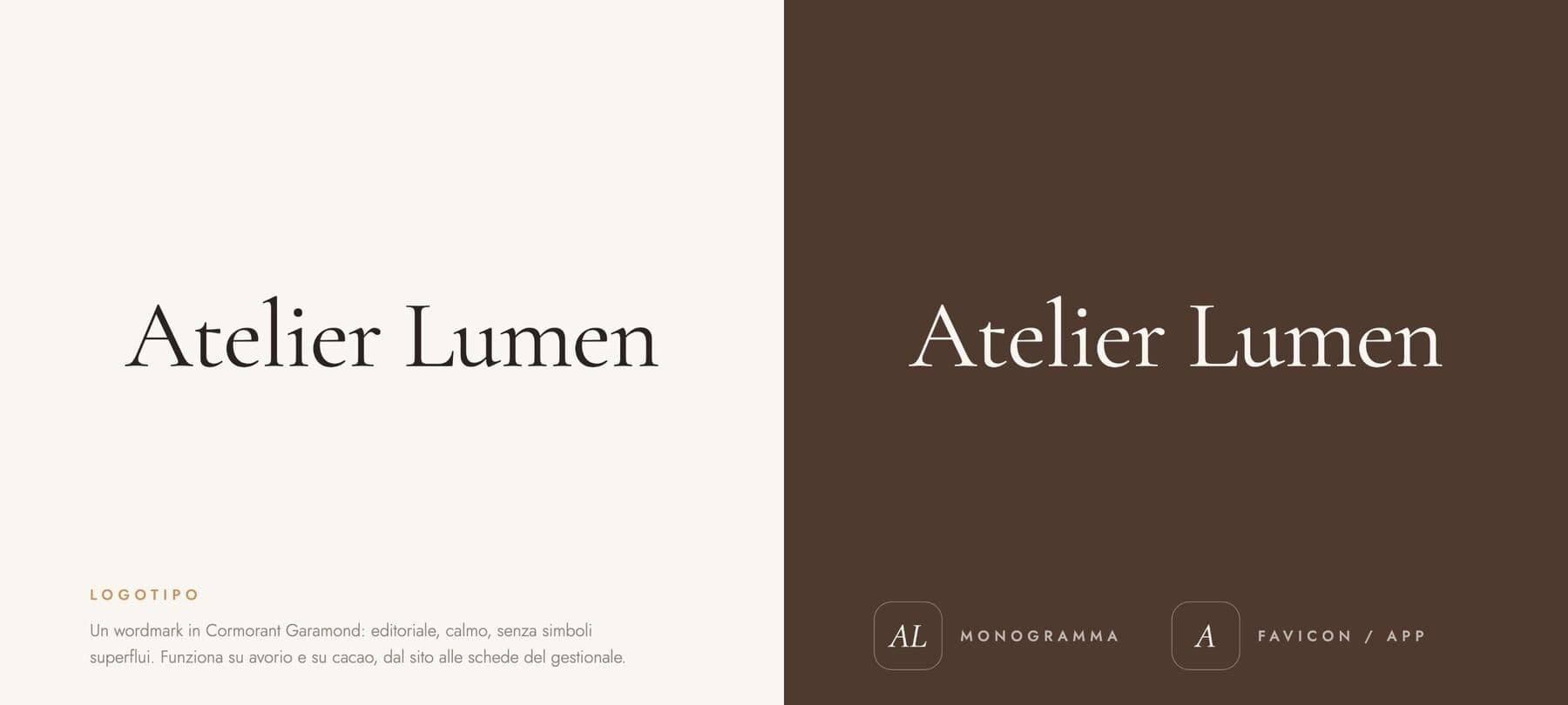 Logotipo, monogramma e favicon