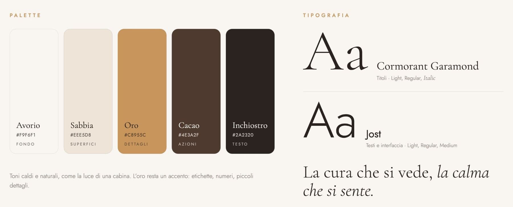 Palette e tipografia